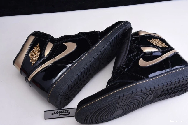 HYPE 555088-032 AIR BLACK METALLIC GOLD HIGH 1 (2020) JORDAN RETRO 0702
